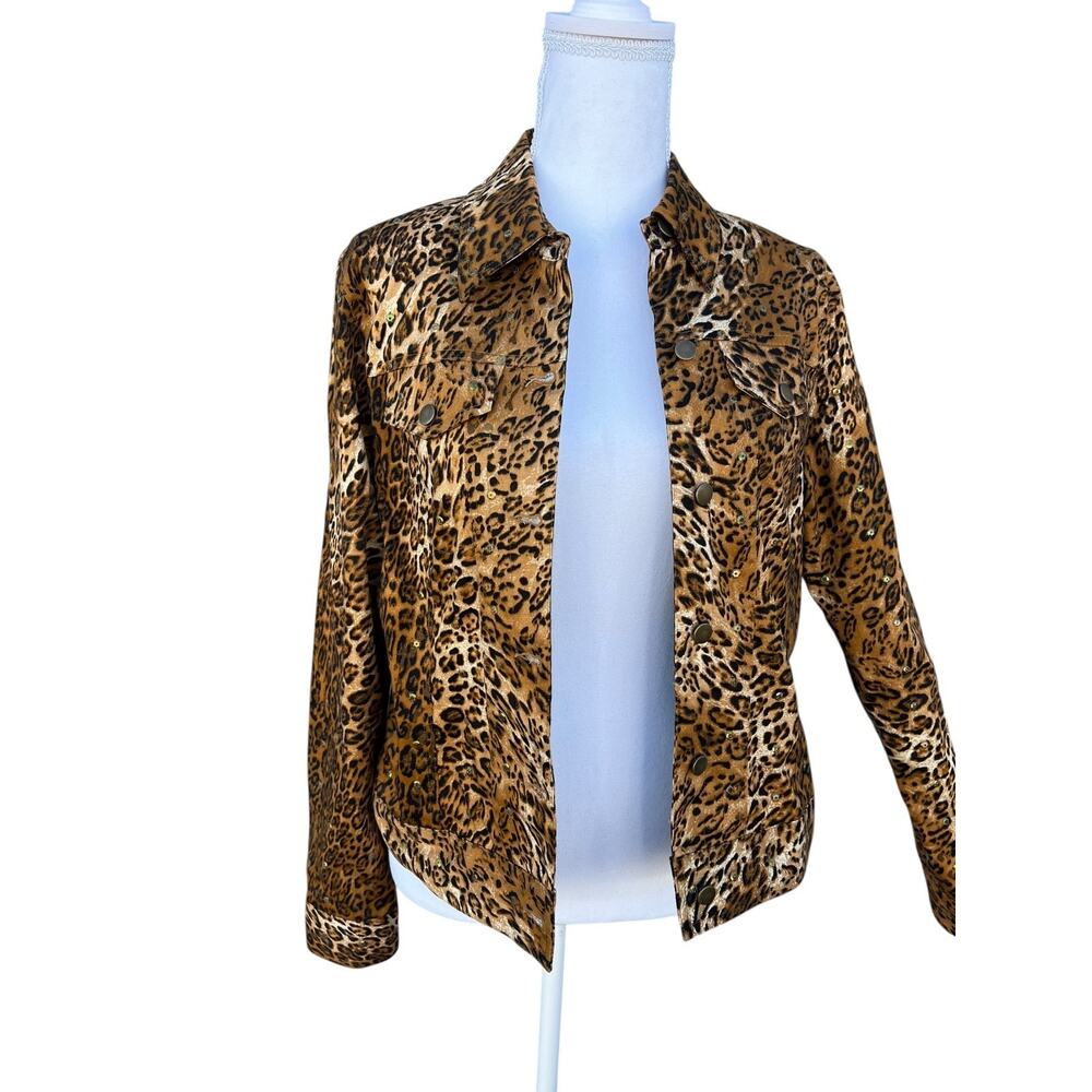 Russell Kemp Women's Vintage Secretary Career Sequin Jacket Animal Print Size 10